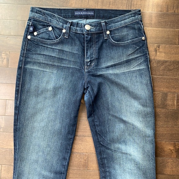 Rock & Republic Blue Sienna Straight Leg Jeans Size 29 - Picture 2 of 13